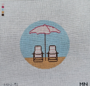 Pink Striped Beach Chairs