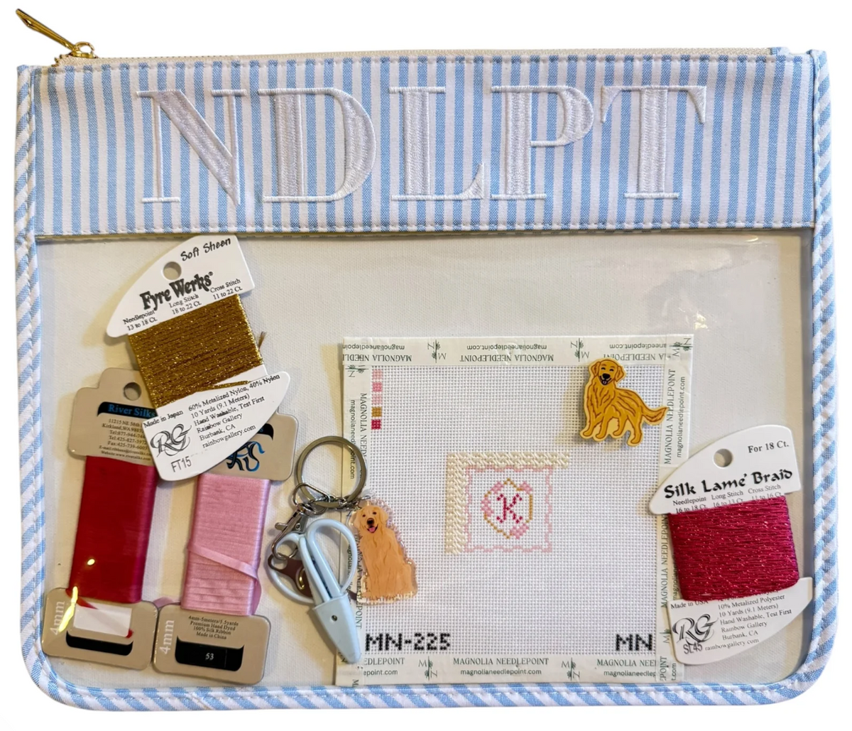 NDLPT Blue & White Striped Project Bag