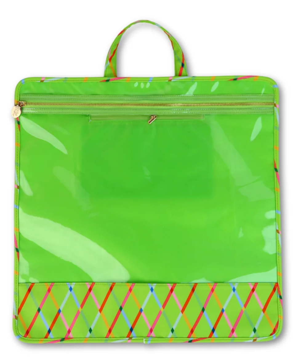18x18" Project Bag: Green Lattice