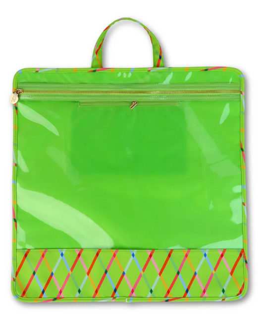 18x18" Project Bag: Green Lattice