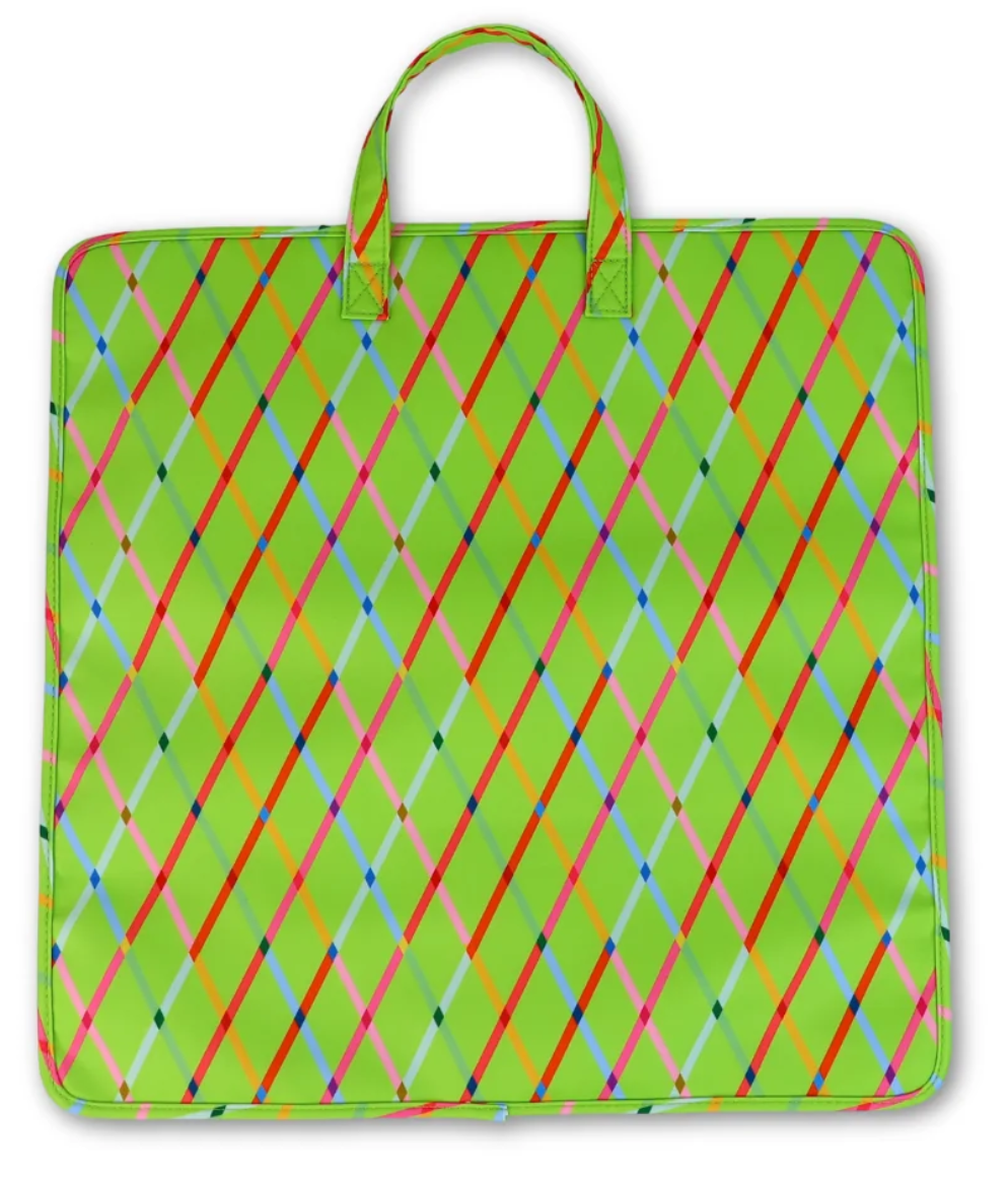 18x18" Project Bag: Green Lattice