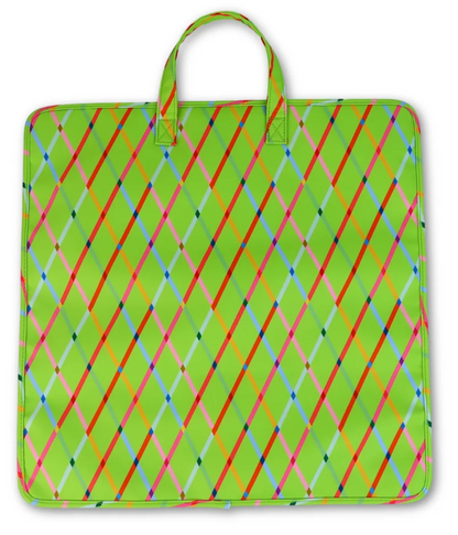 18x18" Project Bag: Green Lattice