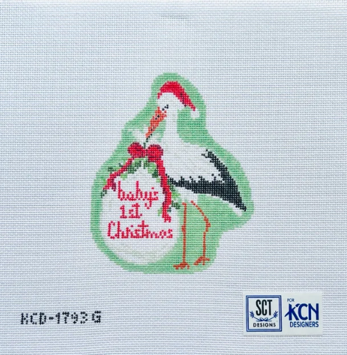 Baby's First Christmas Green Stork